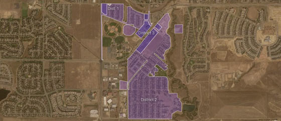 Arial map of District